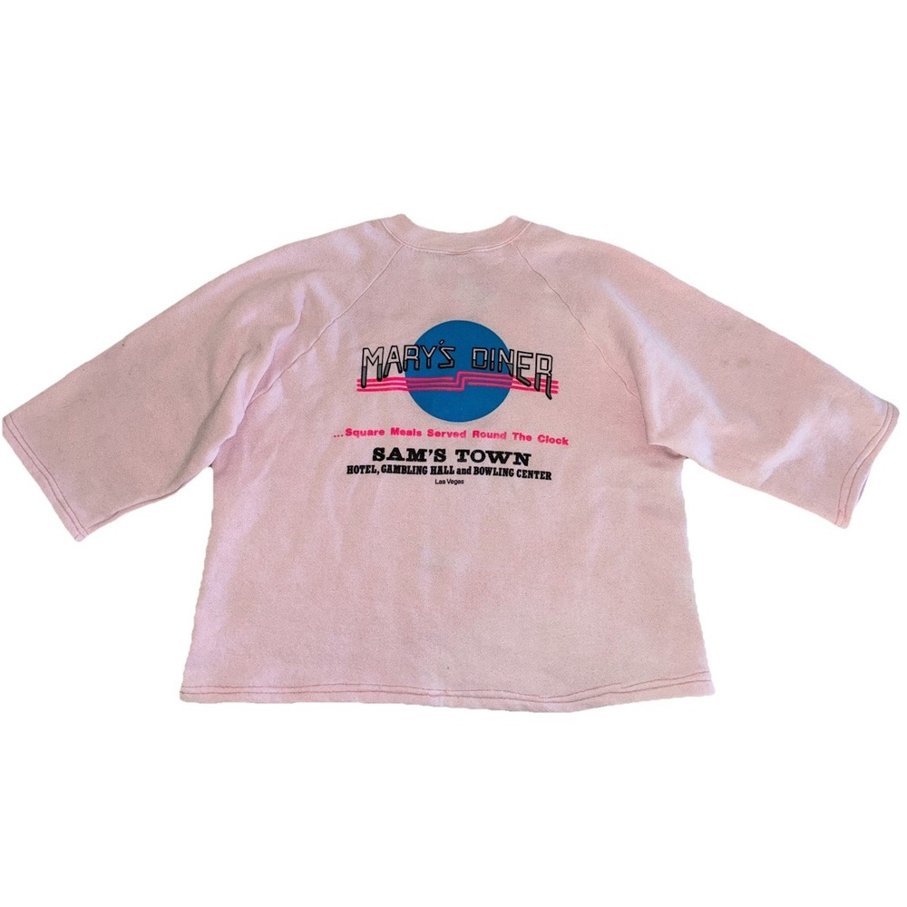 Sam's Town Las Vegas Sweatshirt Women's L Pink Mary's Diner USA Vintage *flaws